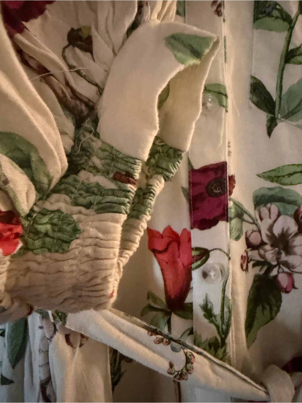 Maeve Cream Floral Tie-Waist Midi Dress - Picture 8 of 11